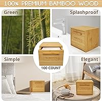 WOWOTEX Bamboo Towel Container with 100 Biodegradable Disposable Face Towels — image 2
