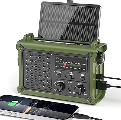 Mesqool Solar Radio Emergency Hand Crank 12000mAh