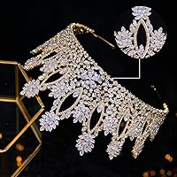 Aoligrace Luxury Cubic Zirconia Tiara - Gold — image 5