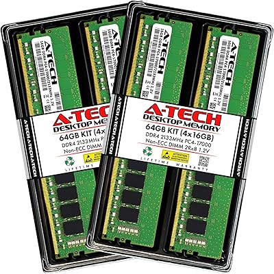 A-Tech 64GB (4x16GB) DDR4 2133 MHz Desktop RAM