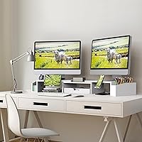 Simple Houseware Desk Dual Monitor Stand Riser with Drawer — image 5