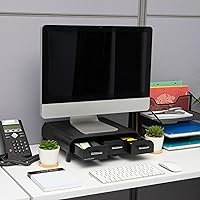 Mind Reader Monitor Stand with 3 Drawers, Set of 2 — image 2