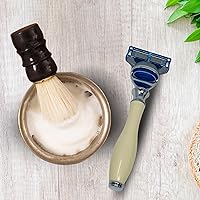 G.B.S 5 Blade Faux Fusion Compatible Razor with Chrome, Ivory — image 7