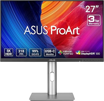 ASUS ProArt Display PA27JCV 27” 5K HDR Professional Monitor