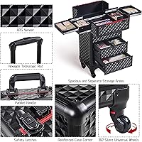 Yaheetech Rolling Makeup Train Case with Drawers — image 3