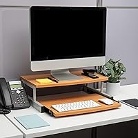 Mind Reader Monitor Stand with Sliding Keyboard Drawer — image 2