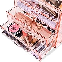 Sorbus 4-Drawer Acrylic Makeup Organizer – Pink — image 7
