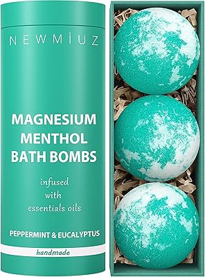 New Miuz Menthol Fizzing Bath Bomb Eucalyptus Peppermint 3pcs