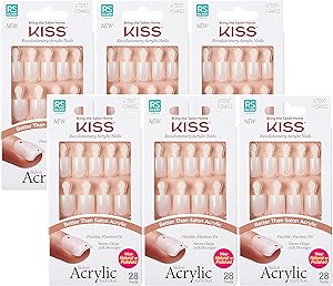 KISS Salon Acrylic Natural Nails KSAN (6 Pack)