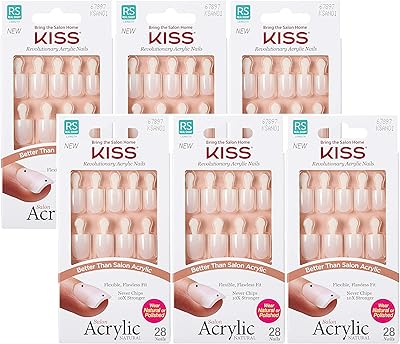 KISS Salon Acrylic Natural Nails KSAN (6 Pack)