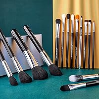 Jessup 15-Piece Makeup Brush Set (Black/Silver) — image 7