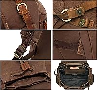 HuaChen Vintage Canvas Backpack M32 Coffee L — image 5