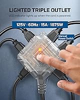 DEWENWILS 60FT Retractable Extension Cord Reel 12AWG 6 Outlet — image 2