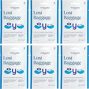 BioRepublic Lost Baggage Biocellulose Under-Eye Masks Pack of 6