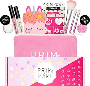 Prim and Pure Mineral Gift Set with Unicorn Mirror - Pink
