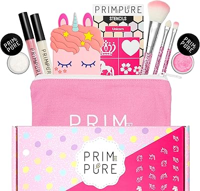 Prim and Pure Mineral Gift Set with Unicorn Mirror - Pink