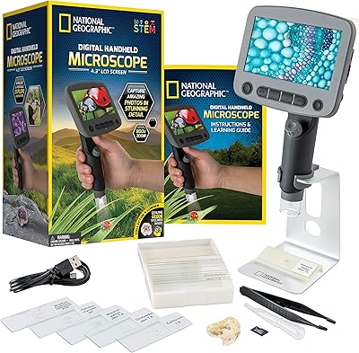 National Geographic Digital Microscope for Kids – 40-Piece Handheld Microscope