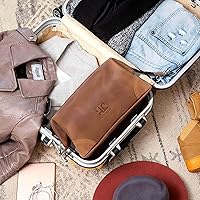 HLC Leather Toiletry Bag for Men - Tan — image 5
