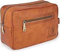 BERLINER BAGS Paul Vintage Leather Toiletry Bag - Brown — image 1