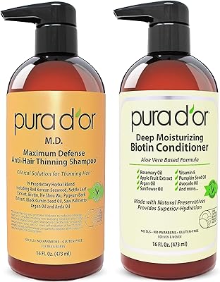 PURA D'OR MD Anti-Thinning Biotin Shampoo & Conditioner Set 16oz