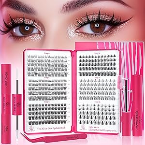 CCODDY Lash Clusters Kit - Wispy Natural & Manga Spiky 8-16mm D Curl