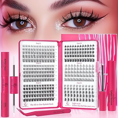 CCODDY Lash Clusters Kit - Wispy Natural & Manga Spiky 8-16mm D Curl
