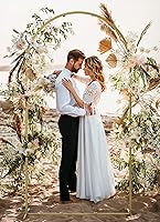 Minetom 7.2FT Metal Backdrop Stand with Wedding Arch Cover Spandex — image 2