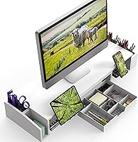 Simple Houseware Desk Dual Monitor Stand Riser with Drawer — image 2