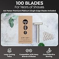 Parker Safety Razor SoloEdge Single Edge Razor with 100 Blades — image 7