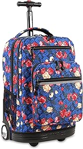 J World Sundance Rolling Backpack for Laptops, 20-inch, Vintage Rose