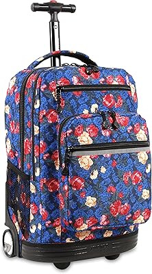 J World Sundance Rolling Backpack for Laptops, 20-inch, Vintage Rose