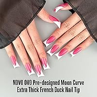 NOVO OVO Rose Pink Duck Nail Tips with Moon Curve, Medium Length, 150 pcs — image 2