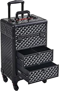 Yaheetech Rolling Makeup Train Case with Drawers Review