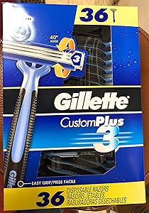 Gillette Custom Plus3 Disposable Razors, 36-count Review