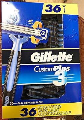 Gillette Custom Plus3 Disposable Razors, 36-count
