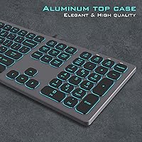 POWZAN KB770 Aluminum Quiet Wired Backlit Keyboard — image 2