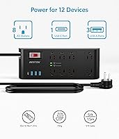 BESTEK 4000 Joules Surge Protector with USB and 8 Outlets — image 3