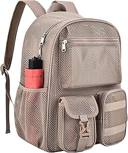 Mesh Backpack for School 25L Khaki Small Review