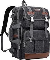 WITZMAN Canvas Travel Backpack A6617-3 Black 17-inch Laptop — image 1