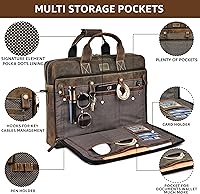 Leather Village 18″ Leather Laptop Messenger Briefcase Bag for Men — image 2