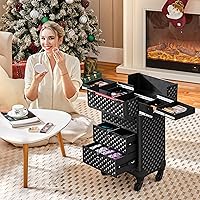 Yaheetech Rolling Makeup Train Case with Drawers — image 2