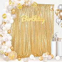 QueenDream 8ft x 8ft Gold Sequin Backdrop Curtain — image 5