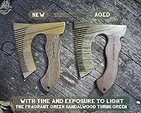 Bearded Axe Beard Comb | Green & Golden Sandalwood — image 4