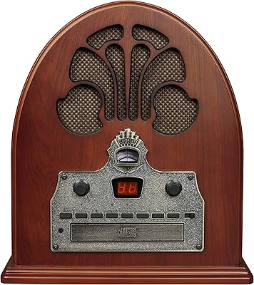 Crosley CR32D-PA Cathedral Retro AM/FM Radio CD Player with Bluetooth Speakers