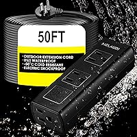 MELAUDI Outdoor Power Strip 50FT Extension Cord — image 1