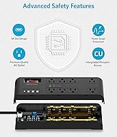 BESTEK 4000 Joules Surge Protector with USB and 8 Outlets — image 7