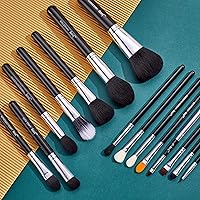 Jessup 15-Piece Makeup Brush Set (Black/Silver) — image 2