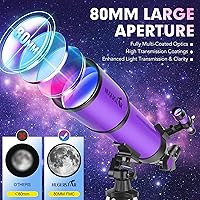 HUGERSTAR 80600Purple 80mm Refractor Telescope — image 2