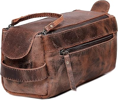 Cuero Genuine Buffalo Leather Toiletry Bag