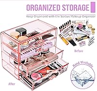 Sorbus 4-Drawer Acrylic Makeup Organizer – Pink — image 5